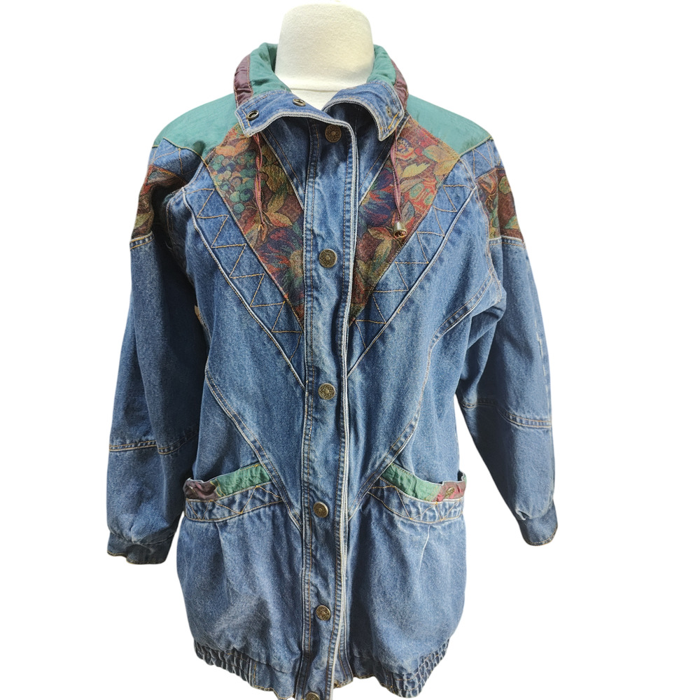 Current Seen 90's Denim Patchwork Jacket Sz M/M - image 1